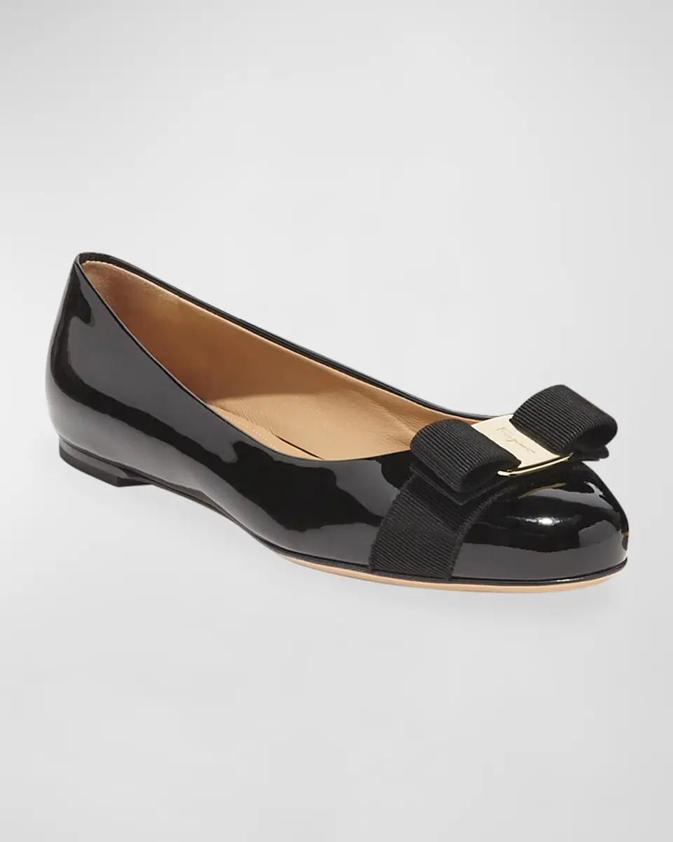 Ferragamo Varina Patent Leather Bow Ballerina Flats | Thumbnail 2 Ferragamo Varina Patent Leather Bow Ballerina Flats | Thumbnail 2