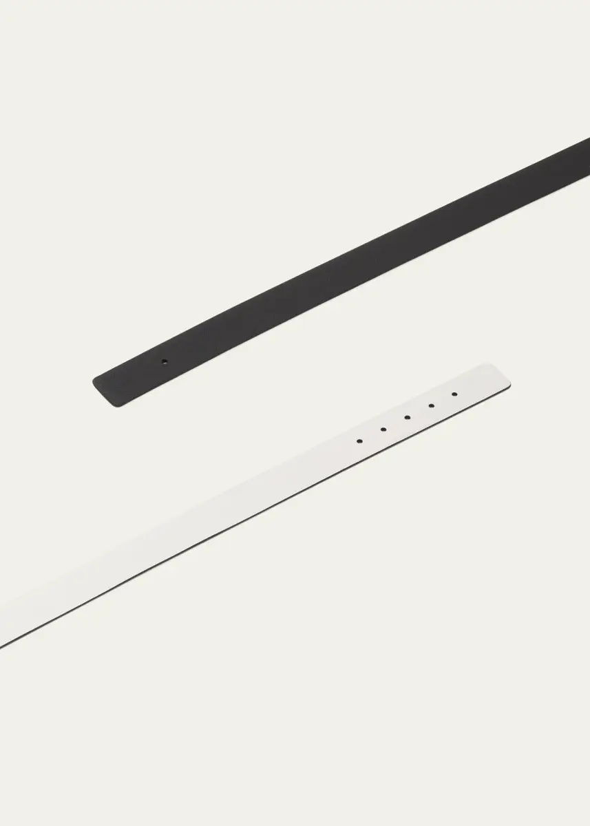 Prada Men's Reversible Saffiano Leather Belt Strap | Thumbnail 3