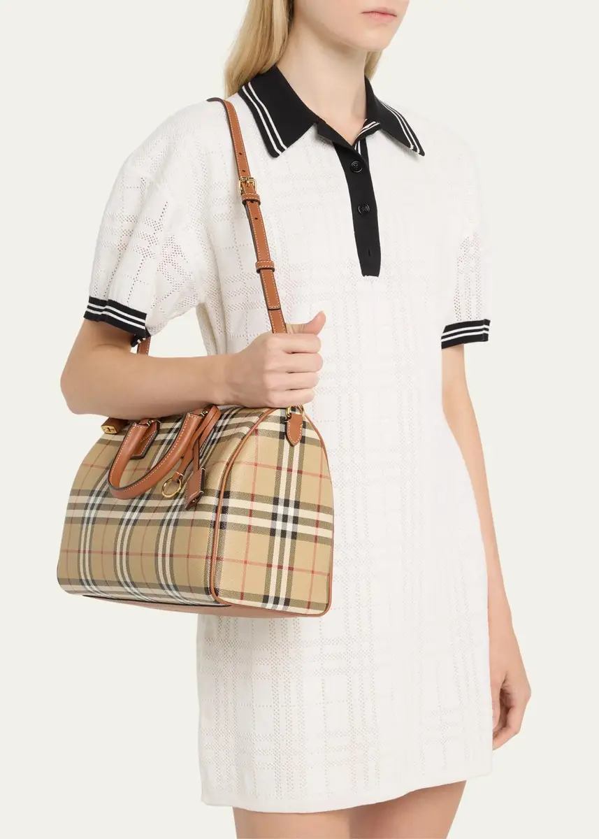 Burberry Check Large Bowling Top-Handle Bag | Thumbnail 2 Burberry Check Large Bowling Top-Handle Bag | Thumbnail 2
