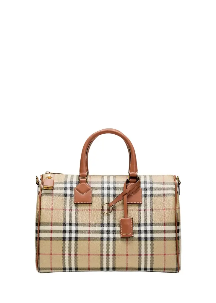 Burberry Check Large Bowling Top-Handle Bag | Image 1 Burberry Check Large Bowling Top-Handle Bag | Image 1