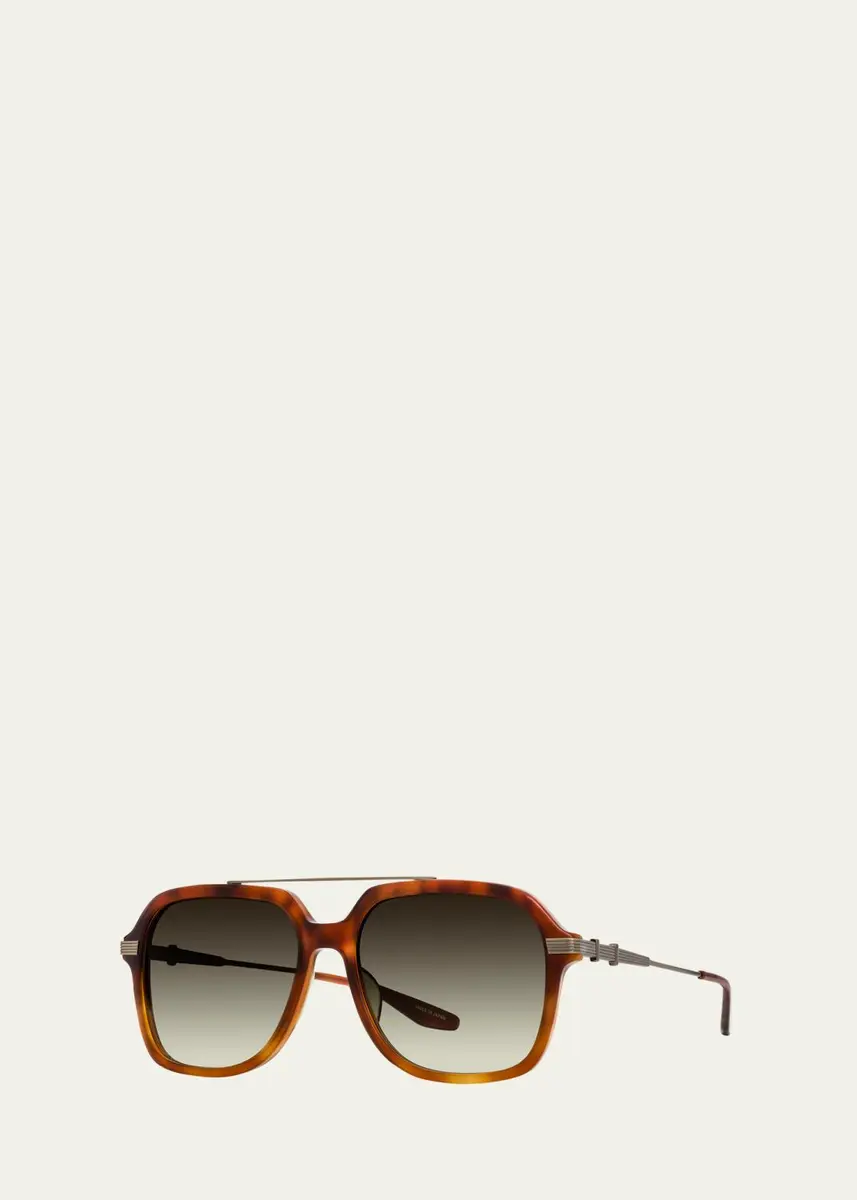 BARTON PERREIRA D. Ellis Havana Zyl & Titanium Aviator Sunglasses | Thumbnail 2 BARTON PERREIRA D. Ellis Havana Zyl & Titanium Aviator Sunglasses | Thumbnail 2