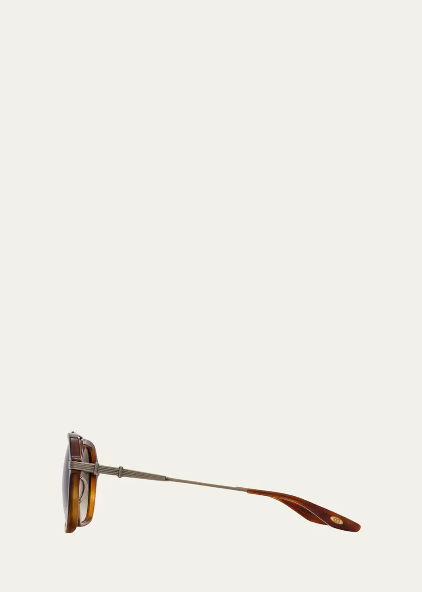 BARTON PERREIRA D. Ellis Havana Zyl & Titanium Aviator Sunglasses | Thumbnail 3 BARTON PERREIRA D. Ellis Havana Zyl & Titanium Aviator Sunglasses | Thumbnail 3
