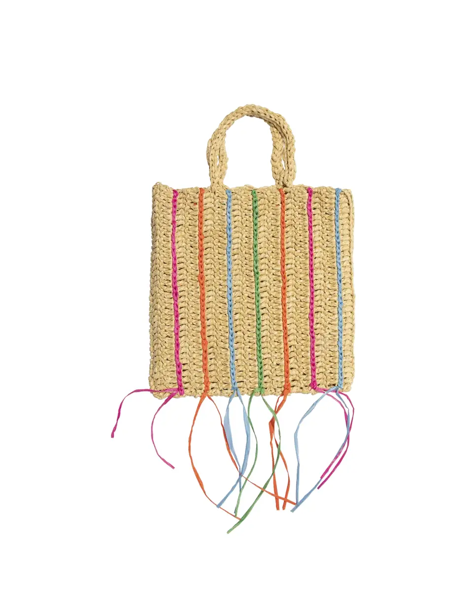 Maria La Rosa Margherita Striped Fringe Tote Bag | Thumbnail 2 Maria La Rosa Margherita Striped Fringe Tote Bag | Thumbnail 2