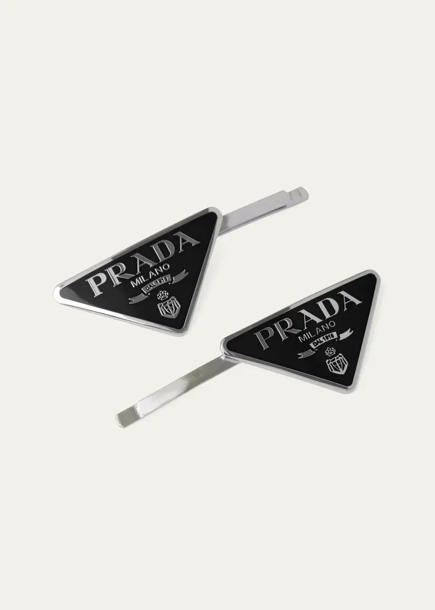 Prada Logo Hair Pins, Set of 2 | Thumbnail 2