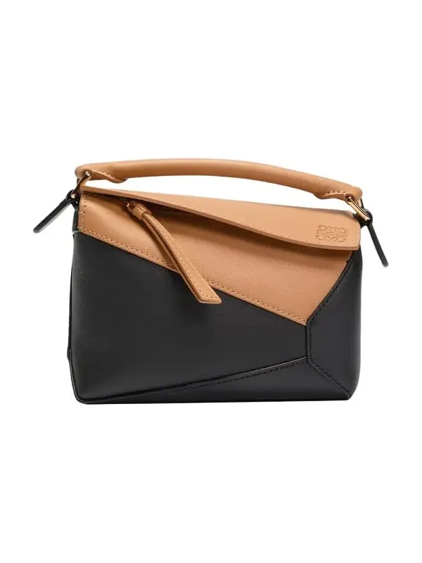 Mini Puzzle Edge Bicolor Top-Handle Bag Mini Puzzle Edge Bicolor Top-Handle Bag
