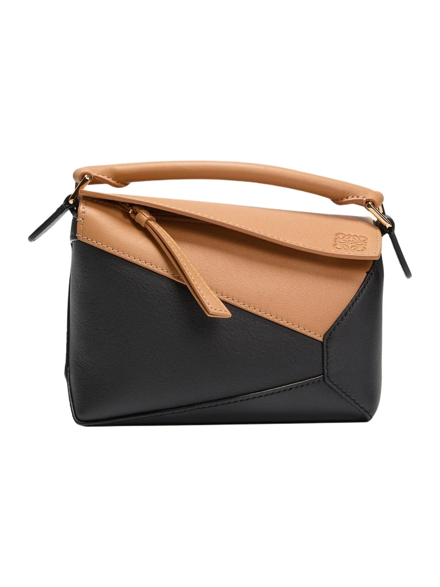 Mini Puzzle Edge Bicolor Top-Handle Bag Mini Puzzle Edge Bicolor Top-Handle Bag