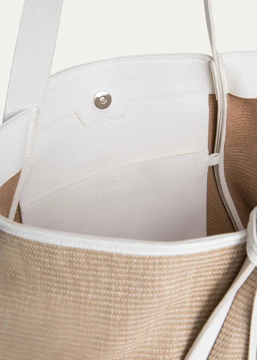 Akris Alex Raffia & Leather Tote Bag | Thumbnail 3 Akris Alex Raffia & Leather Tote Bag | Thumbnail 3