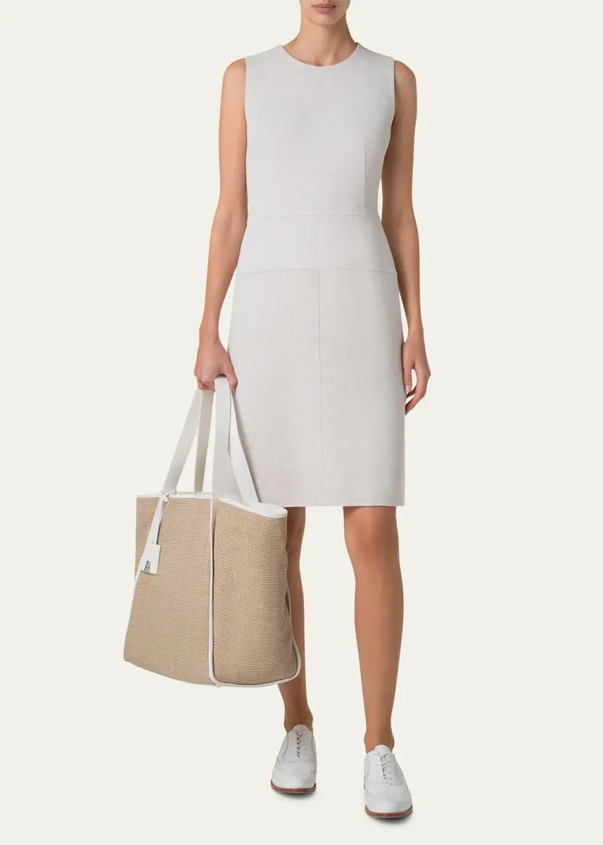Akris Alex Raffia & Leather Tote Bag | Thumbnail 4 Akris Alex Raffia & Leather Tote Bag | Thumbnail 4