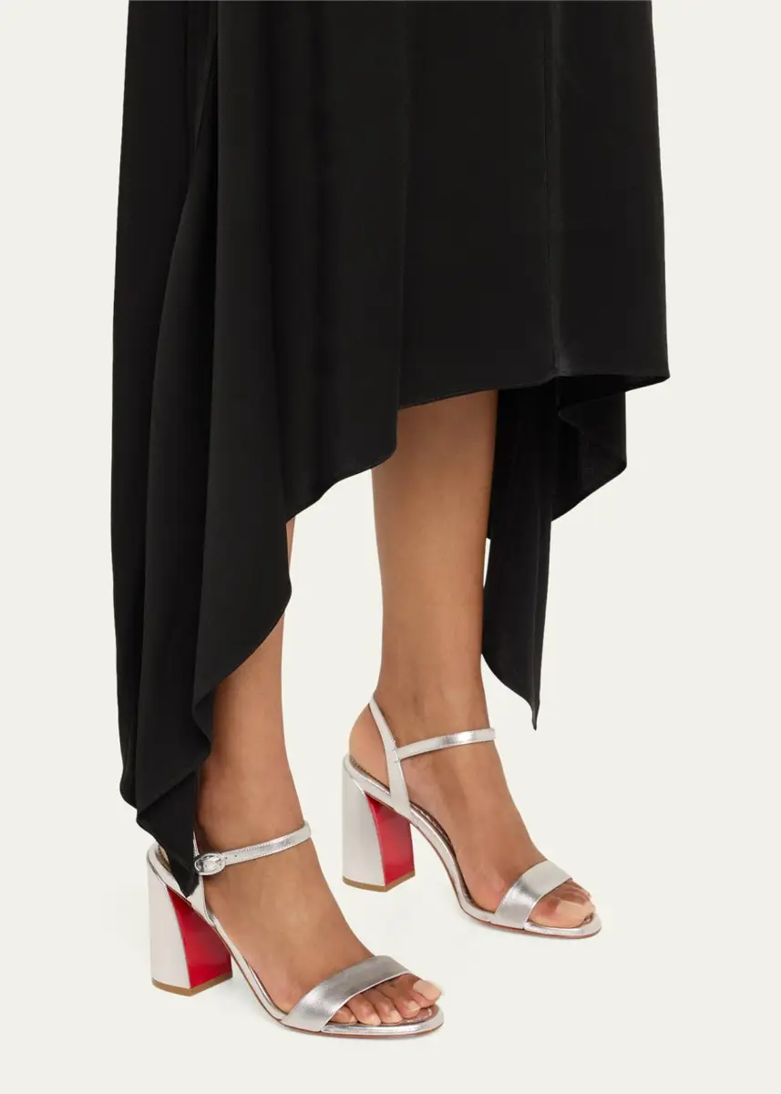 Christian Louboutin 85mm Miss Jane Metallic Ankle-Strap Sandals | Thumbnail 2