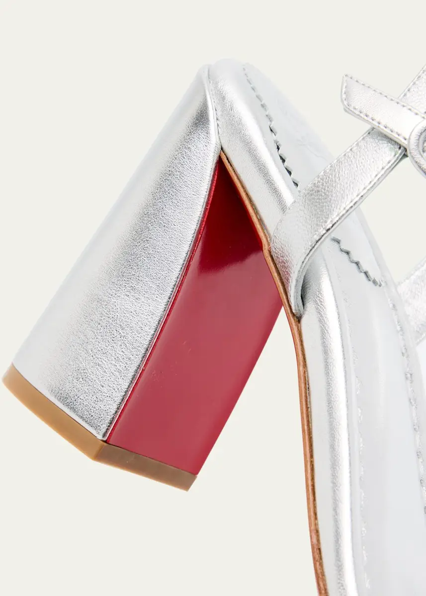 Christian Louboutin 85mm Miss Jane Metallic Ankle-Strap Sandals | Thumbnail 5