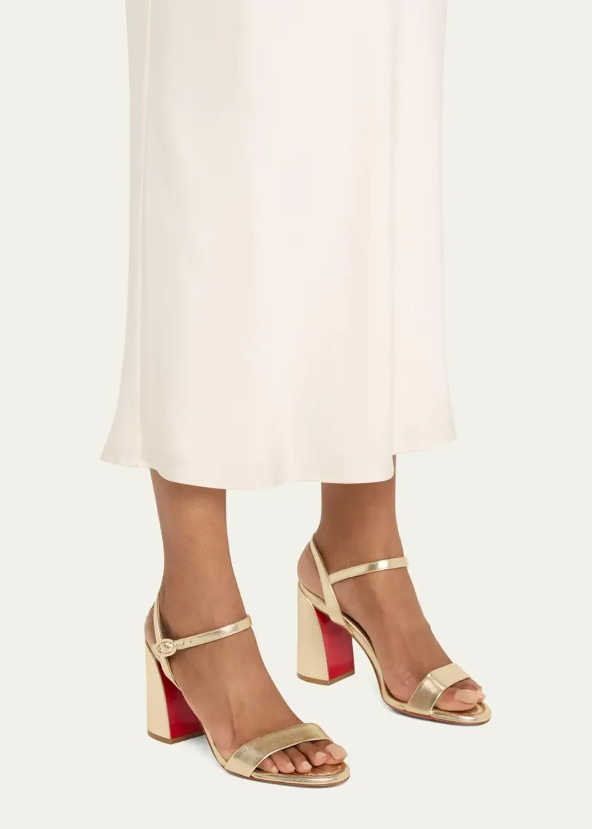 Christian Louboutin 85mm Miss Jane Metallic Ankle-Strap Sandals | Thumbnail 6
