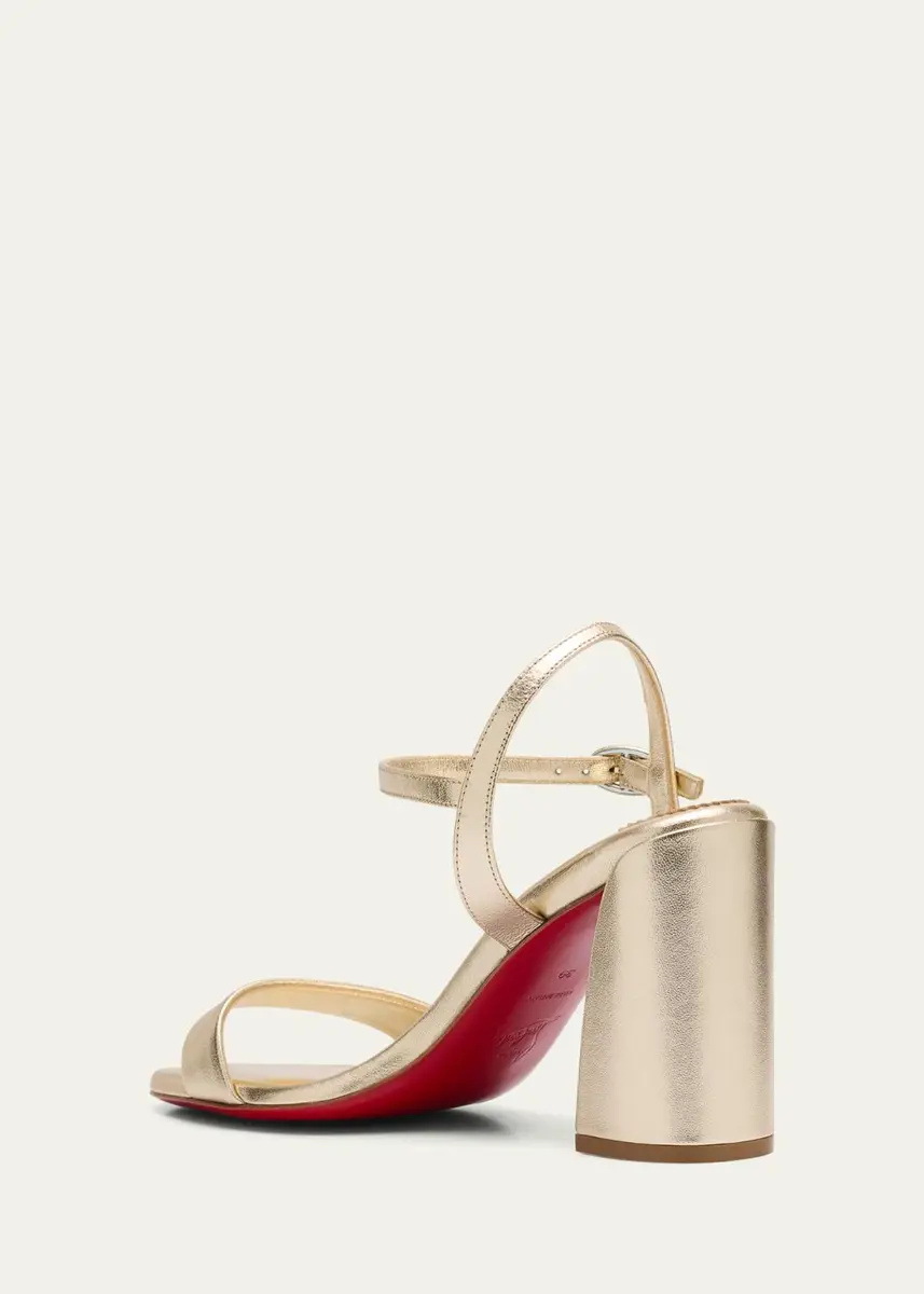 Christian Louboutin 85mm Miss Jane Metallic Ankle-Strap Sandals | Thumbnail 8