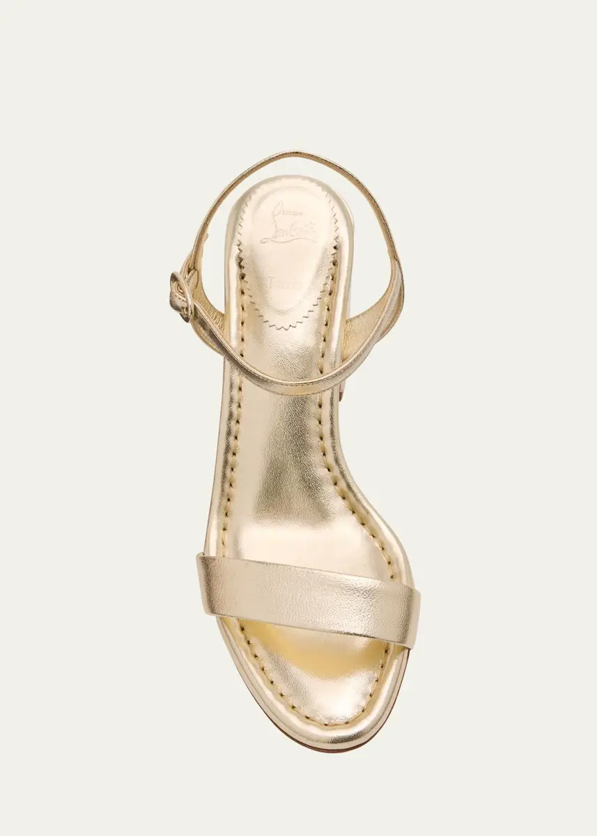 Christian Louboutin 85mm Miss Jane Metallic Ankle-Strap Sandals | Thumbnail 9