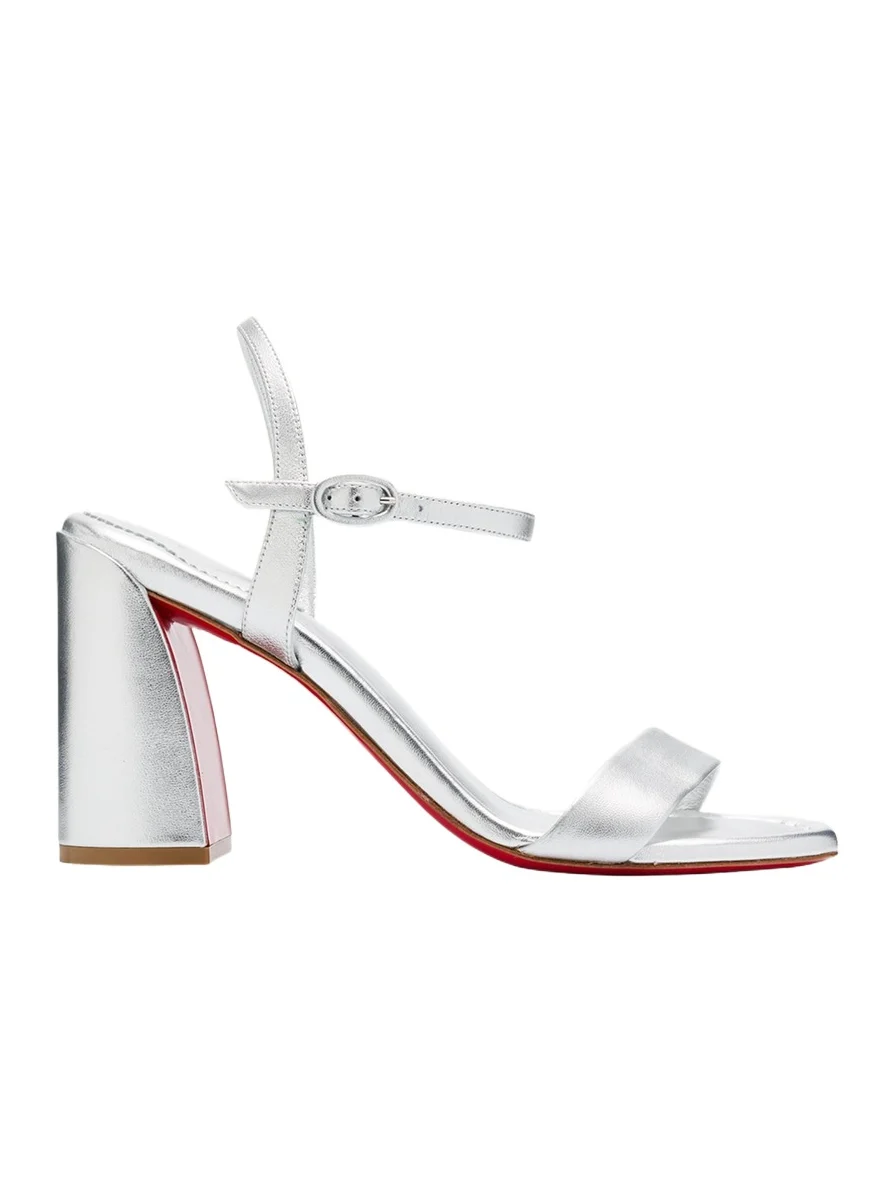 Christian Louboutin 85mm Miss Jane Metallic Ankle-Strap Sandals