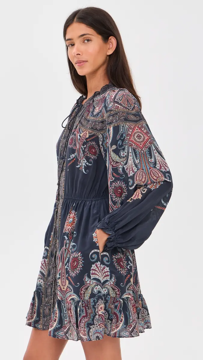 Sea Hyacinth Print Mini Dress | Thumbnail 4 Sea Hyacinth Print Mini Dress | Thumbnail 4