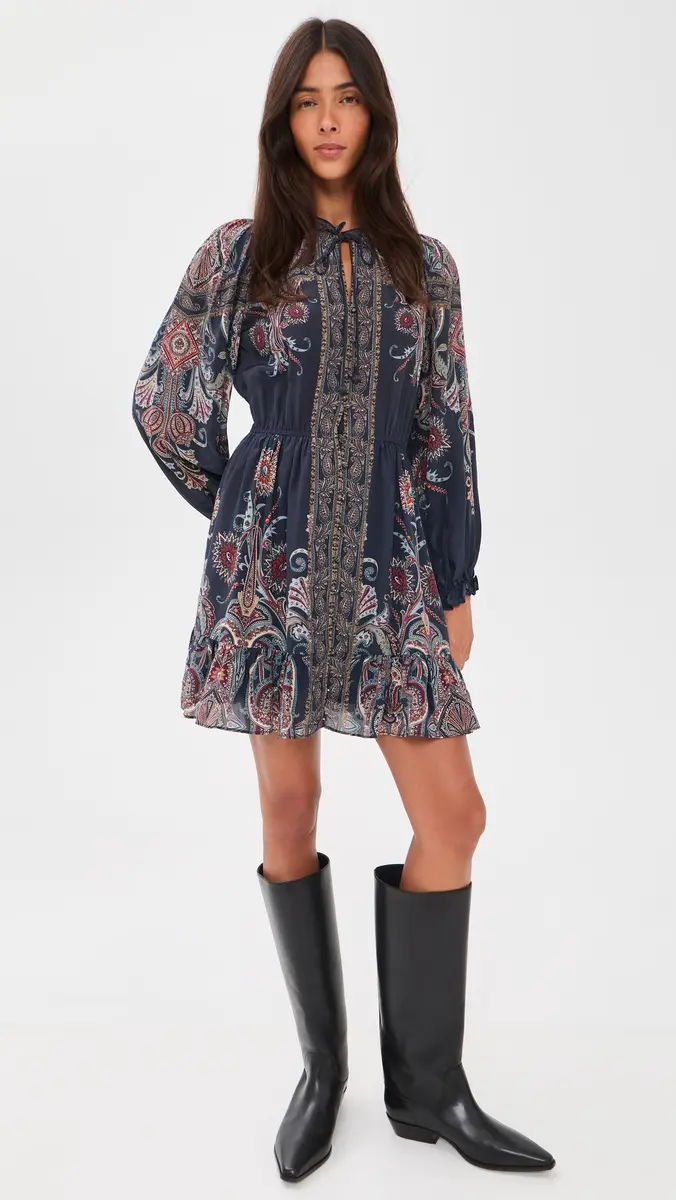 Sea Hyacinth Print Mini Dress | Thumbnail 5 Sea Hyacinth Print Mini Dress | Thumbnail 5