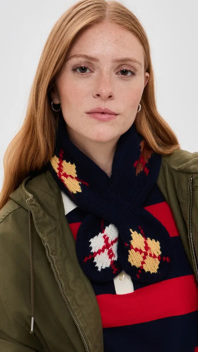 Guest In Residence Argyle Bowtie Scarf | Thumbnail 3 Guest In Residence Argyle Bowtie Scarf | Thumbnail 3