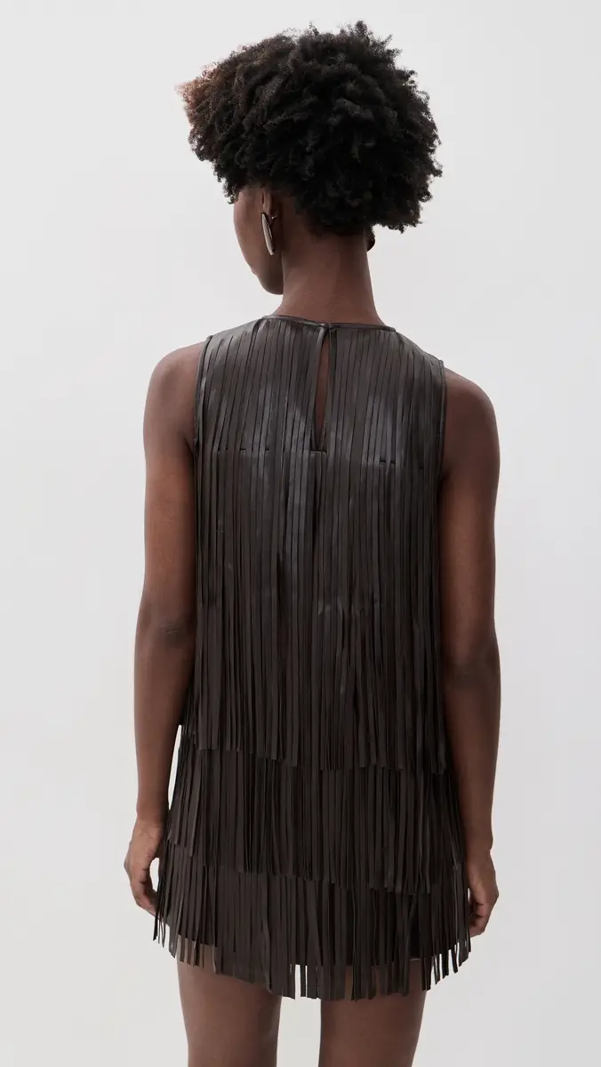 SIMONMILLER Sina Vegan Leather Fringe Dress | Thumbnail 3 SIMONMILLER Sina Vegan Leather Fringe Dress | Thumbnail 3
