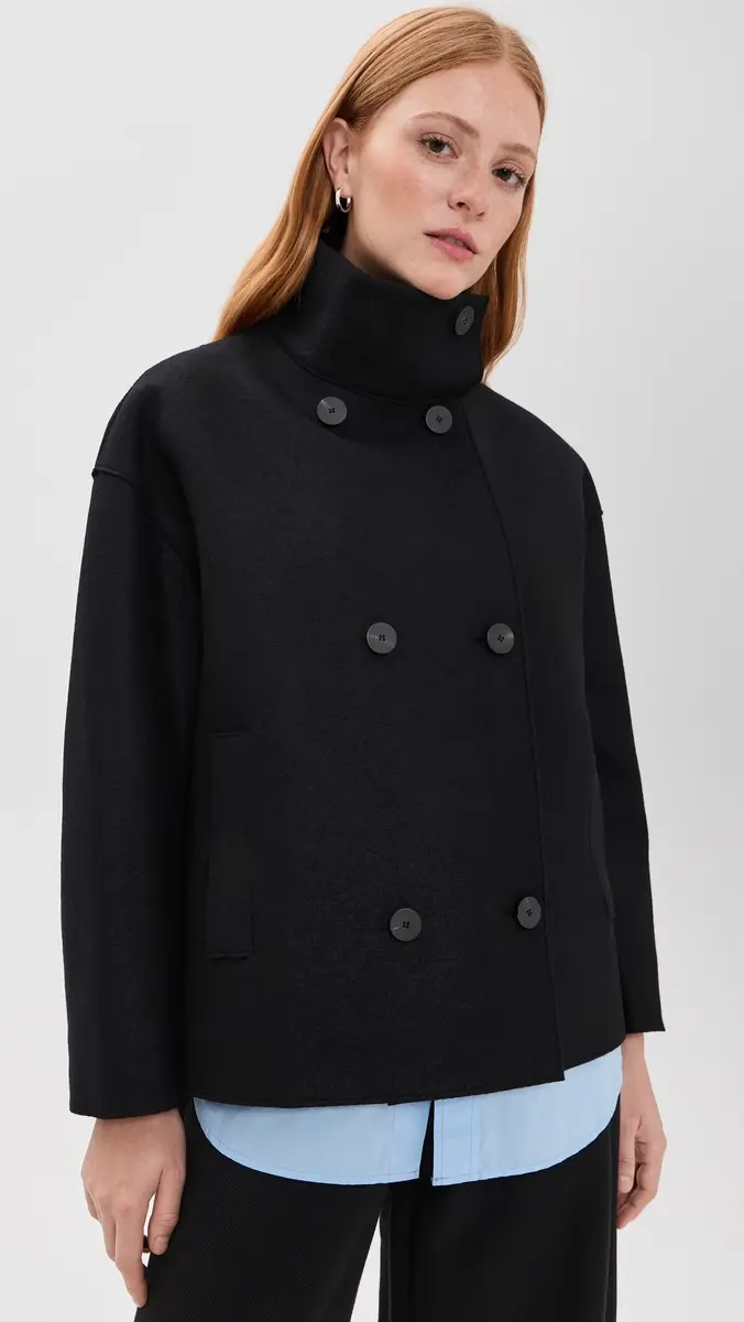 Harris Wharf London Oversized Pressed Wool Funnel Jacket | Thumbnail 2 Harris Wharf London Oversized Pressed Wool Funnel Jacket | Thumbnail 2