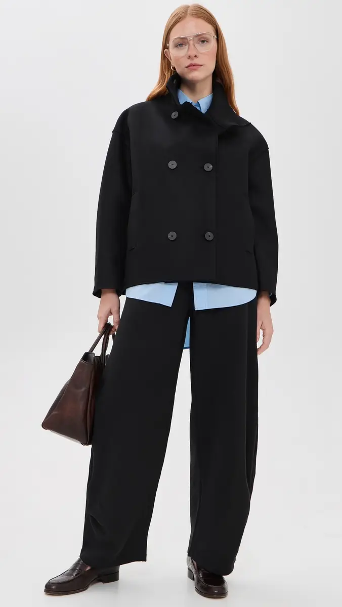 Harris Wharf London Oversized Pressed Wool Funnel Jacket | Thumbnail 5 Harris Wharf London Oversized Pressed Wool Funnel Jacket | Thumbnail 5