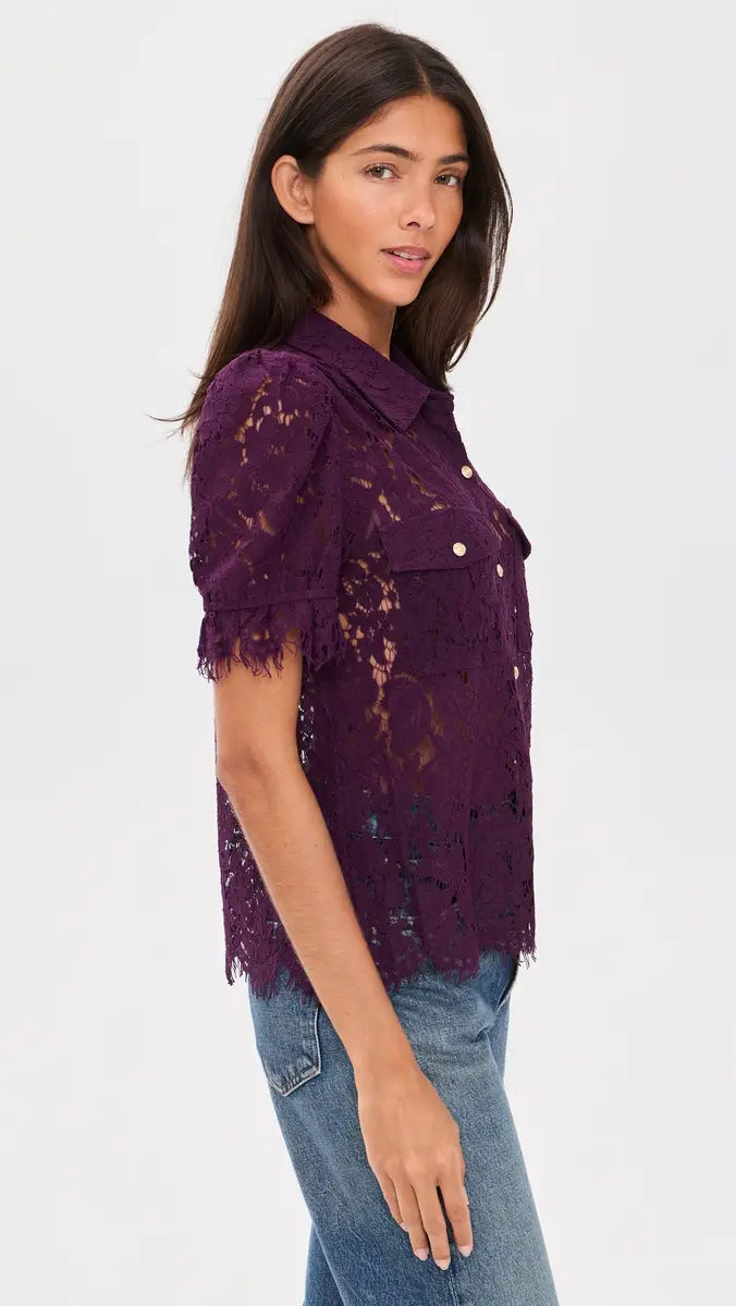 Generation Love Mikaelle Lace Button Down Shirt | Thumbnail 4 Generation Love Mikaelle Lace Button Down Shirt | Thumbnail 4