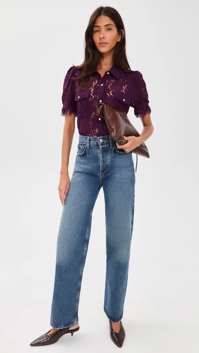Generation Love Mikaelle Lace Button Down Shirt | Thumbnail 5 Generation Love Mikaelle Lace Button Down Shirt | Thumbnail 5