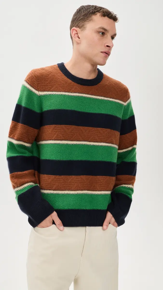 Guest In Residence Stripe Cashmere Crew Sweater | Thumbnail 2 Guest In Residence Stripe Cashmere Crew Sweater | Thumbnail 2