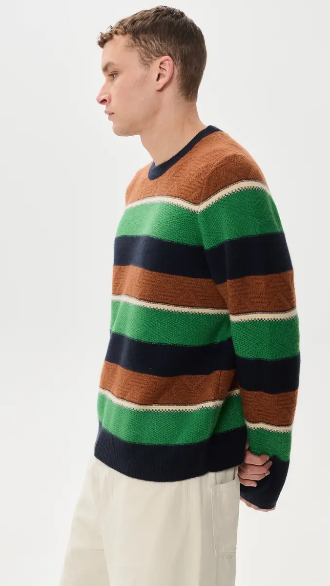 Guest In Residence Stripe Cashmere Crew Sweater | Thumbnail 4 Guest In Residence Stripe Cashmere Crew Sweater | Thumbnail 4