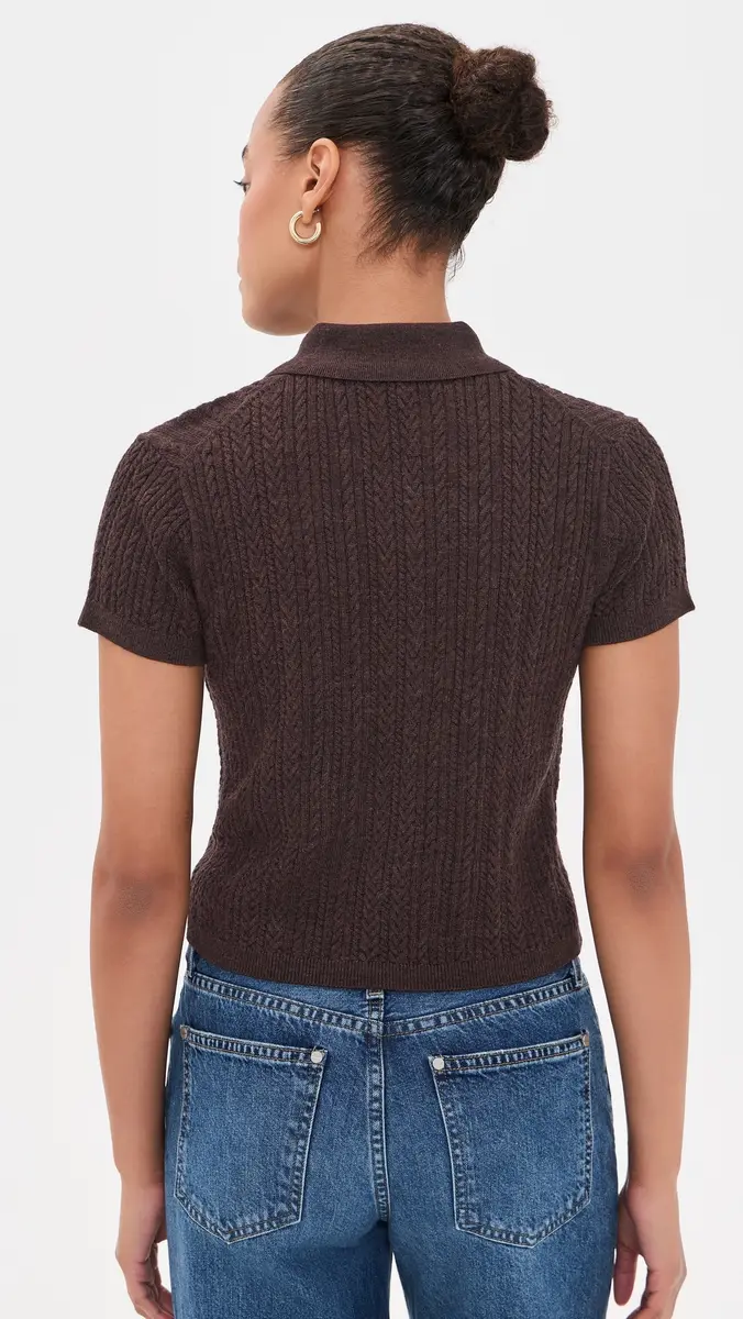 GOOD AMERICAN The Micro Cable Polo Pullover | Thumbnail 3 GOOD AMERICAN The Micro Cable Polo Pullover | Thumbnail 3