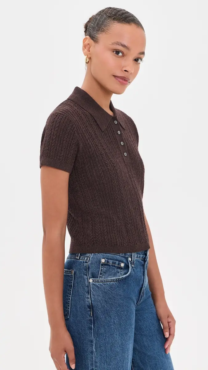 GOOD AMERICAN The Micro Cable Polo Pullover | Thumbnail 4 GOOD AMERICAN The Micro Cable Polo Pullover | Thumbnail 4