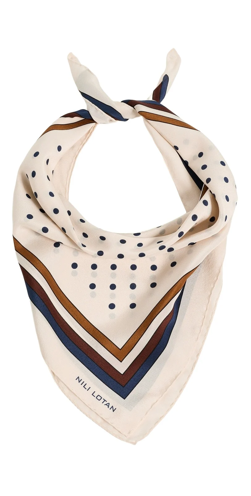 Nili Lotan Vintage Silk Polka-Dot Scarf