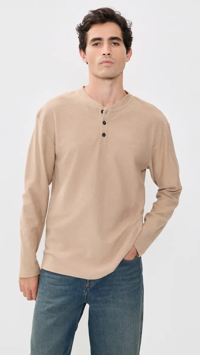 Rhythm Vintage Terry Long Sleeve Henley | Thumbnail 2