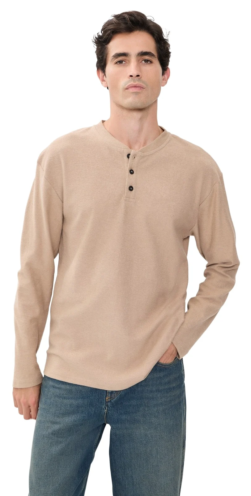 Vintage Terry Long Sleeve Henley Vintage Terry Long Sleeve Henley