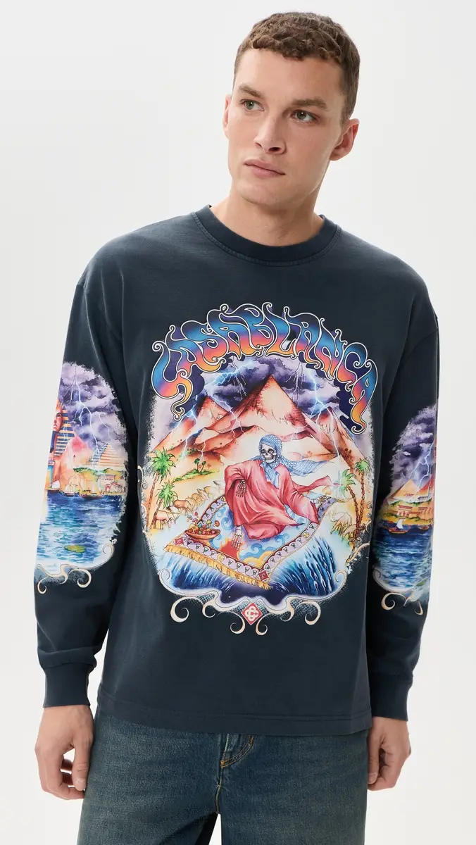 Casablanca Eveil Ancestral Washed Long Sleeve Tee | Thumbnail 2