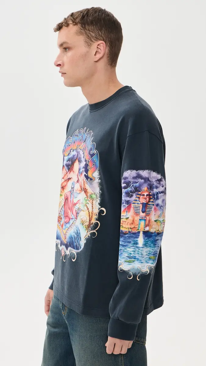 Casablanca Eveil Ancestral Washed Long Sleeve Tee | Thumbnail 4