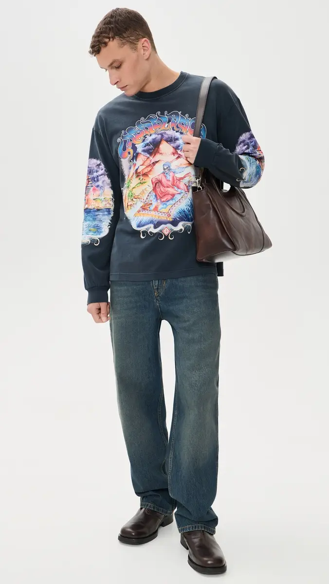 Casablanca Eveil Ancestral Washed Long Sleeve Tee | Thumbnail 5