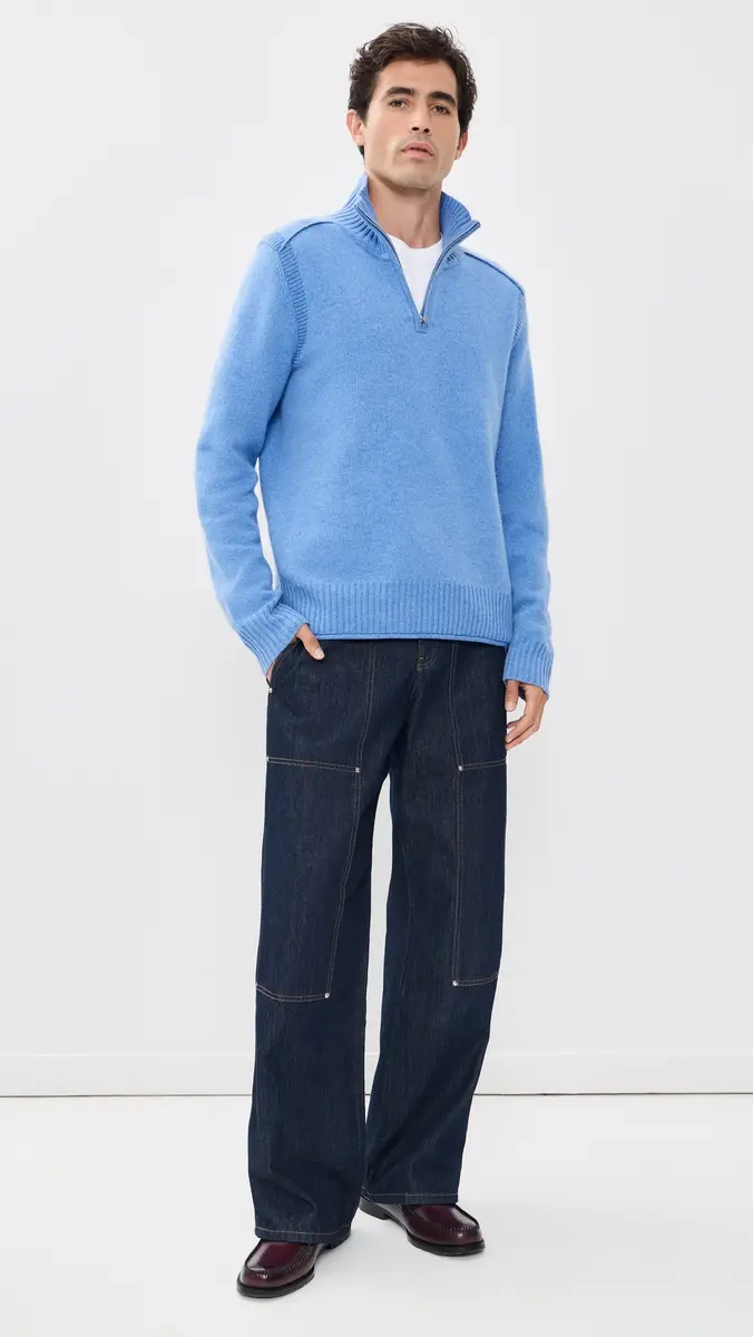 Guest In Residence Half Zip Cashmere Turtleneck Sweater | Thumbnail 5