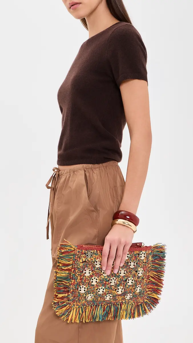 Rabanne Raffia Fringe Pouch | Thumbnail 3 Rabanne Raffia Fringe Pouch | Thumbnail 3