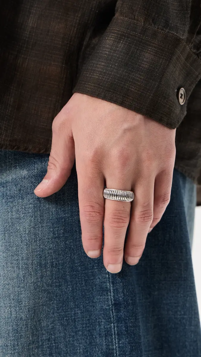 Shinola Sterling Silver Coin Edge Band 10MM | Thumbnail 3 Shinola Sterling Silver Coin Edge Band 10MM | Thumbnail 3