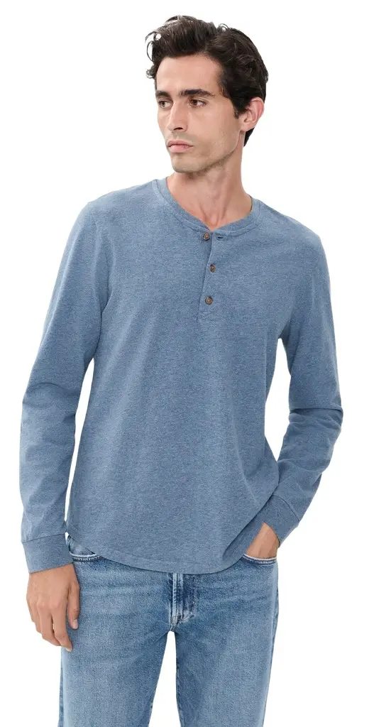 Marine Layer Luxe 250 Henley Tee | Image 1 Marine Layer Luxe 250 Henley Tee | Image 1