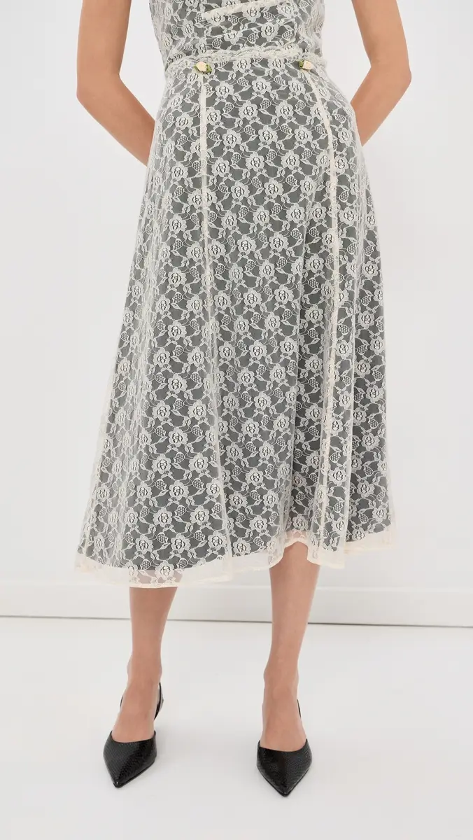 Tanner Fletcher Wilma Lace Layer Midi Skirt | Thumbnail 3