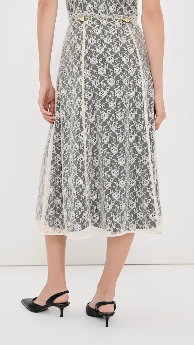 Tanner Fletcher Wilma Lace Layer Midi Skirt | Thumbnail 4