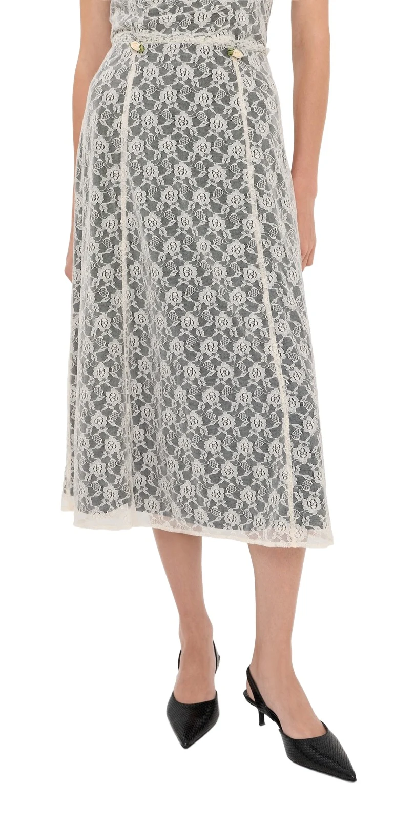 Tanner Fletcher Wilma Lace Layer Midi Skirt