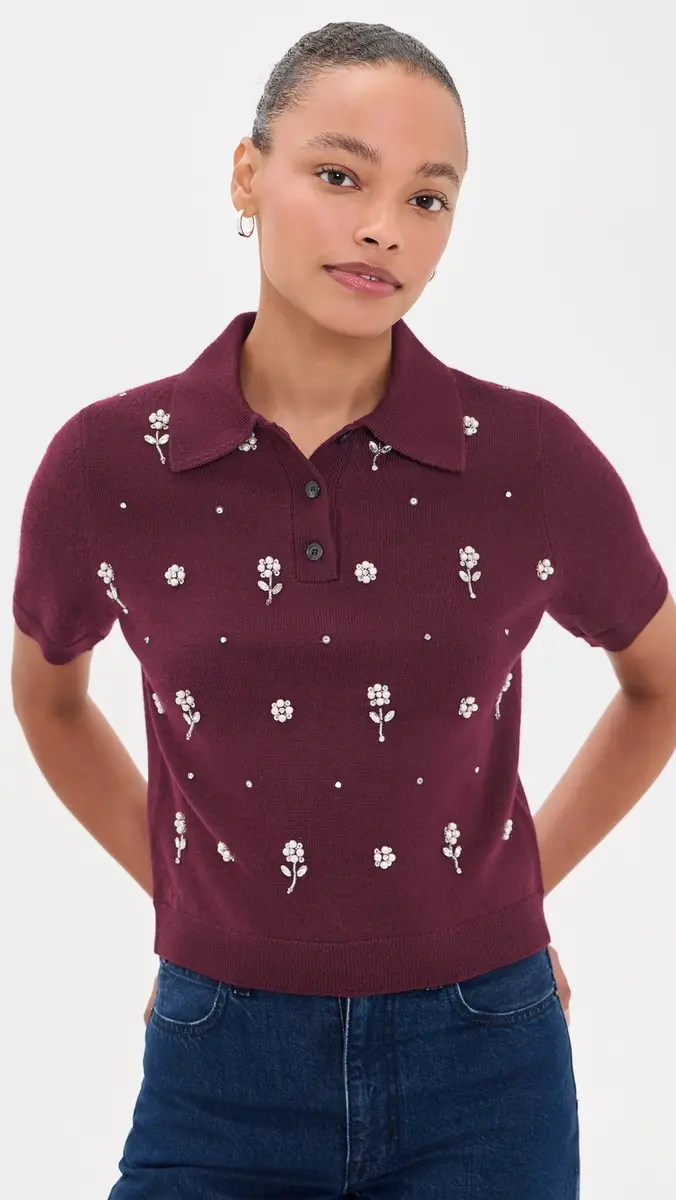 TANYA TAYLOR Embroidered Camilla Top | Thumbnail 2