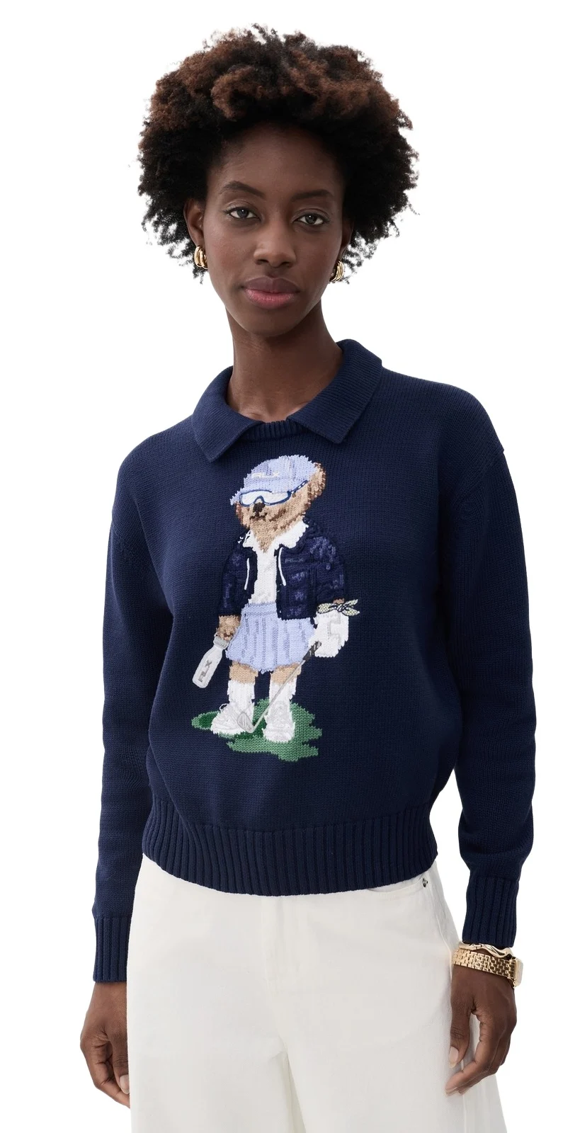 Long Sleeve Collared Pullover Sweater