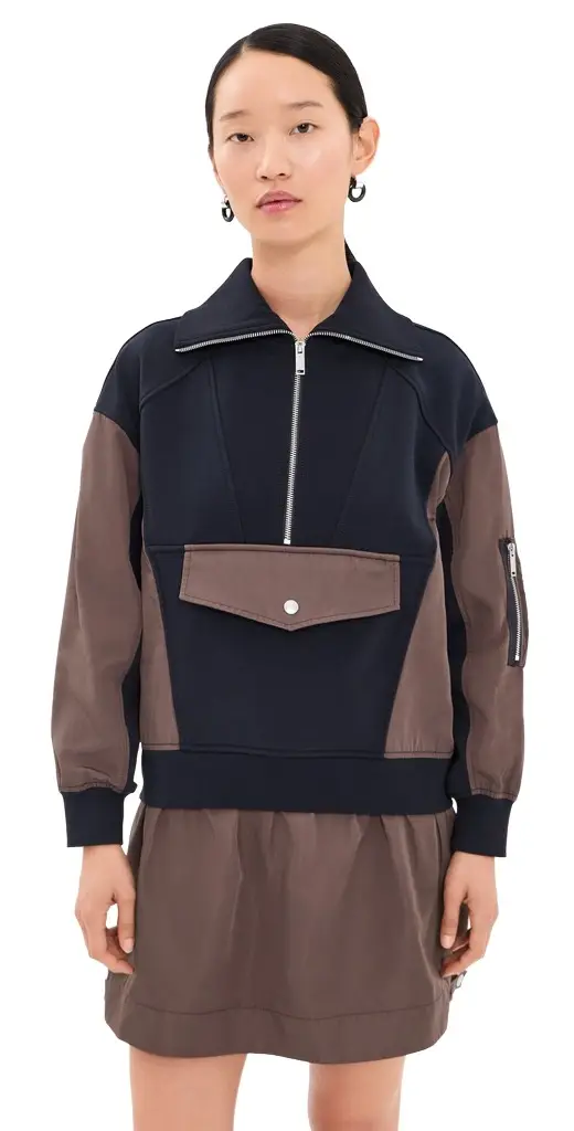 3.1 Phillip Lim French Terry Nylon Combo Utility Dress