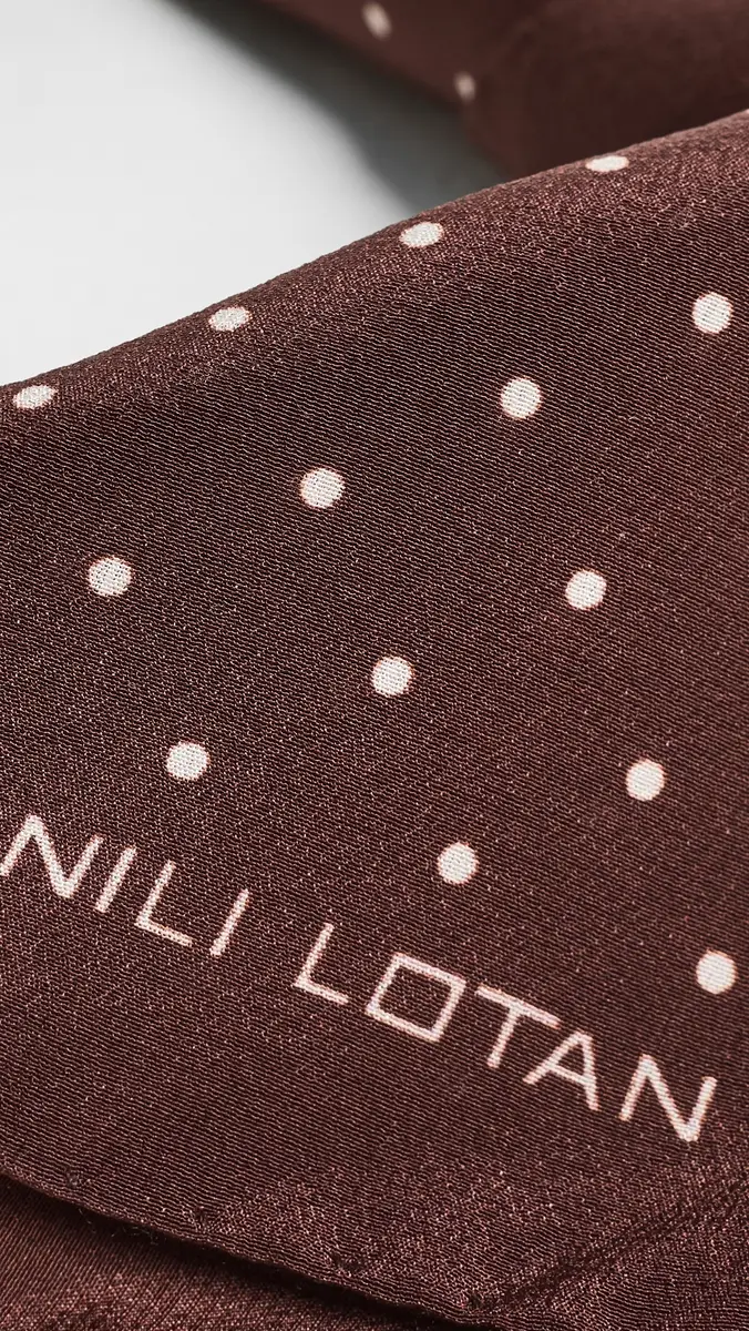 Nili Lotan Silk Mini Dot Scarf | Thumbnail 5
