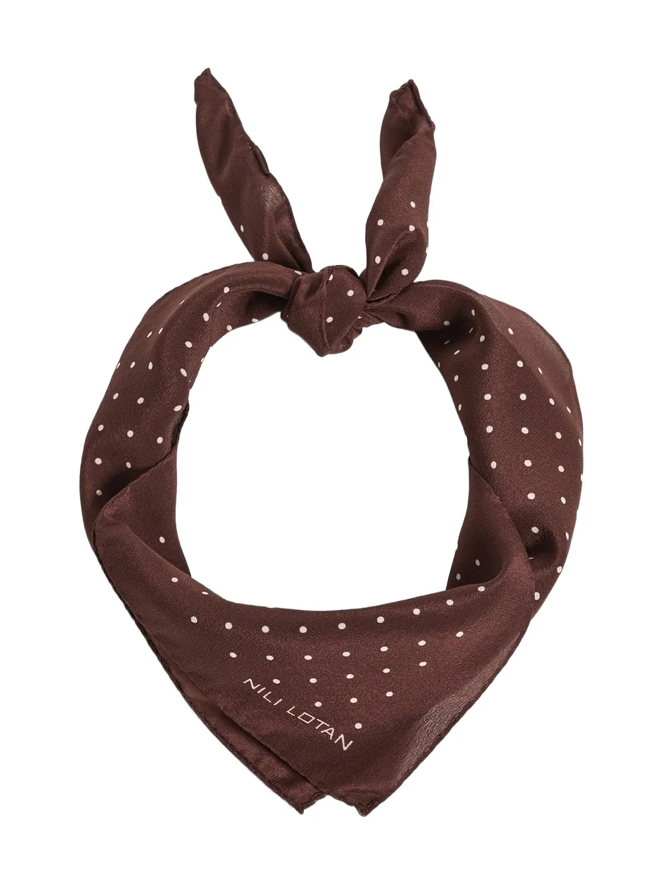 Nili Lotan Silk Mini Dot Scarf