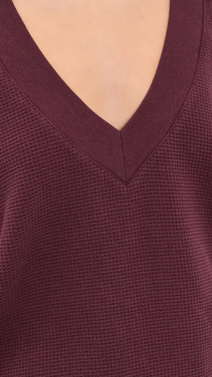 Negative Waffle Knit Deep V Pullover | Thumbnail 6 Negative Waffle Knit Deep V Pullover | Thumbnail 6