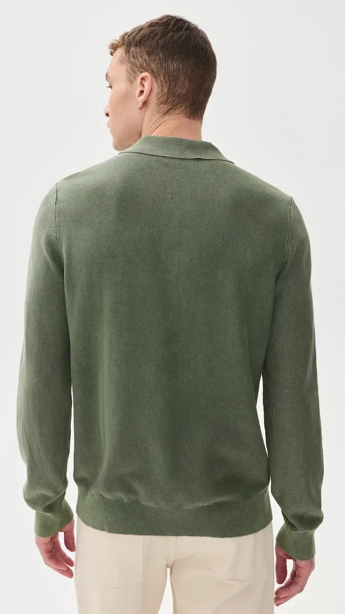 Faherty Long Sleeve Sunwashed Sweater Polo | Thumbnail 3 Faherty Long Sleeve Sunwashed Sweater Polo | Thumbnail 3